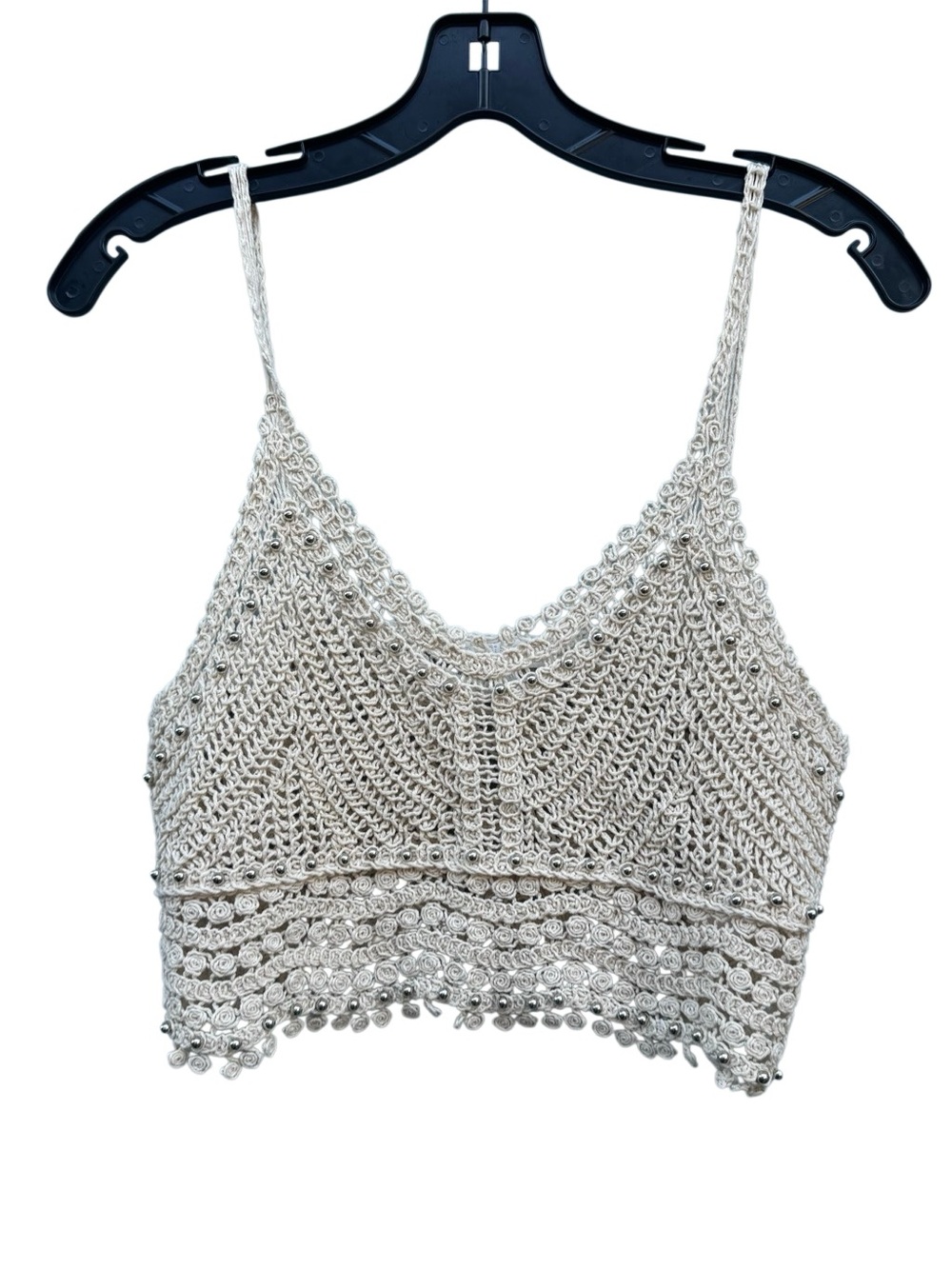 Rebellion Women's 100% Cotton Crochet Crop Top Tank Size Medium